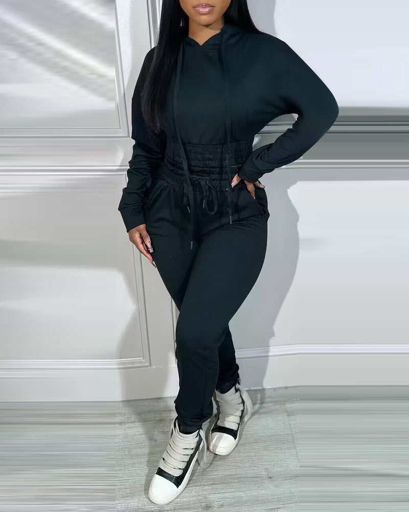 2-Piece Tracksuit with Hoodie and Jogger Sweatpants