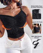 Lace V-Neck Camisole with Adjustable Spaghetti Straps Bralette