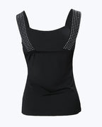 Thick Strap Tank Top with Rhinestone Embellishments