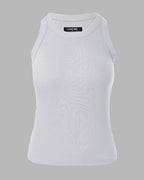 Round Neck Ribbed Tank Top with Integrated Bra