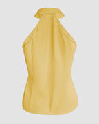 2-Piece High Neck Sleeveless Top and Cuffed Cargo Pants Set