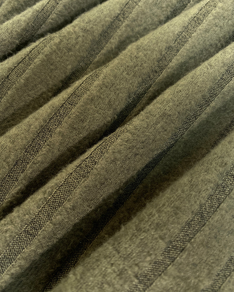 Fleece-Lined U-Neck Long Sleeve Ribbed Thermal Tee, No Padding