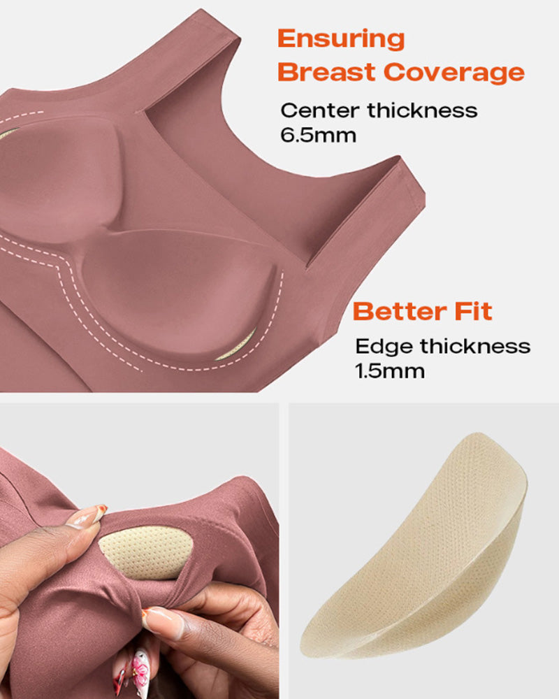 Seamless U-Neck Sleeveless Tank with Built-In Bra for Layering