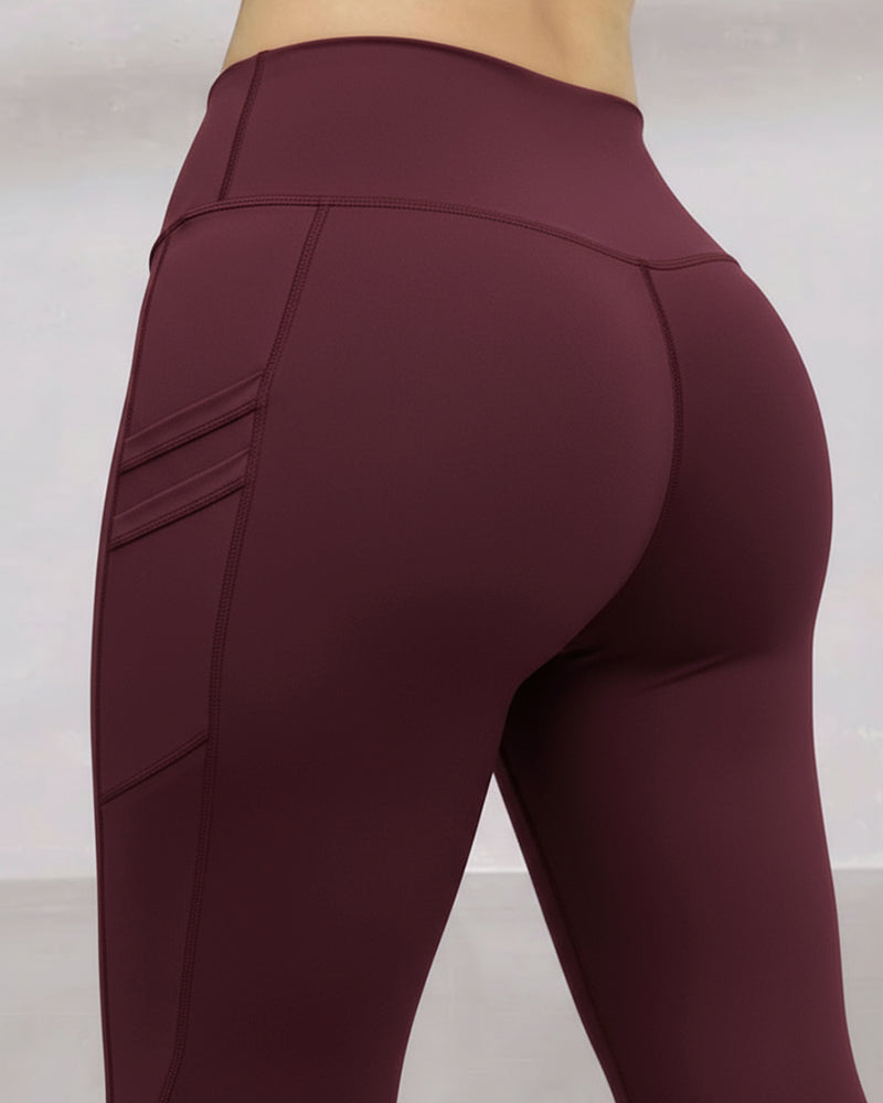 Winter Warm High-Waisted Thermal Yoga Pants with Pockets