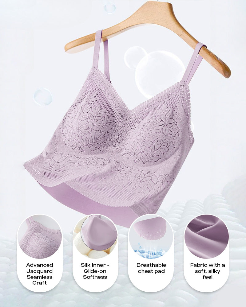 Lace V-Neck Camisole with Adjustable Spaghetti Straps Bralette