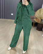 Two-Piece Ensemble Featuring Long-Sleeve Hoodie and Straight-Leg Pants