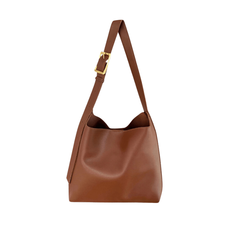 Nawel | Brown Bucket Crossbody Bag