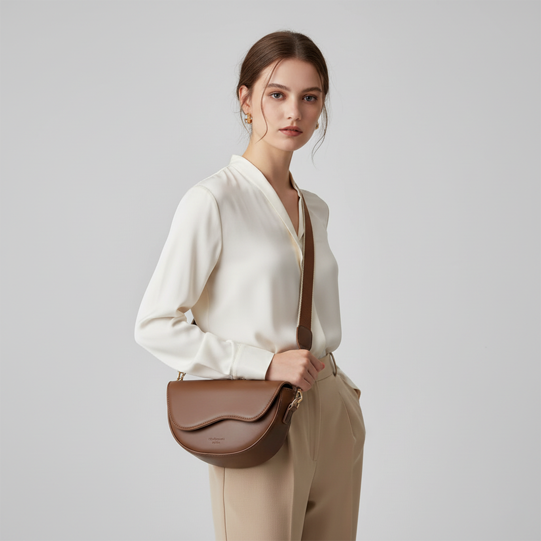 Elena | Classic Sadel Crossbody Bag