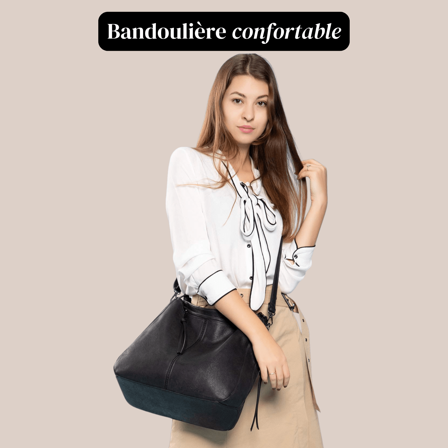 Najat | Brown Leather Crossbody Bag