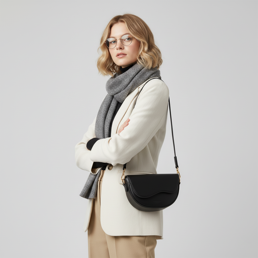 Elena | Classic Sadel Crossbody Bag