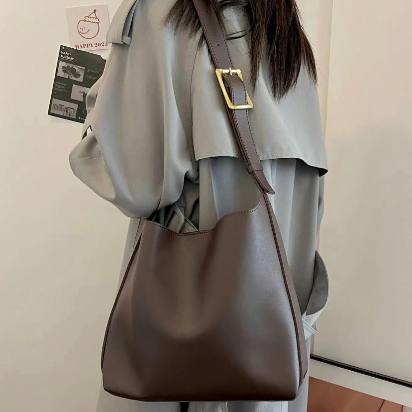 Nawel | Brown Bucket Crossbody Bag