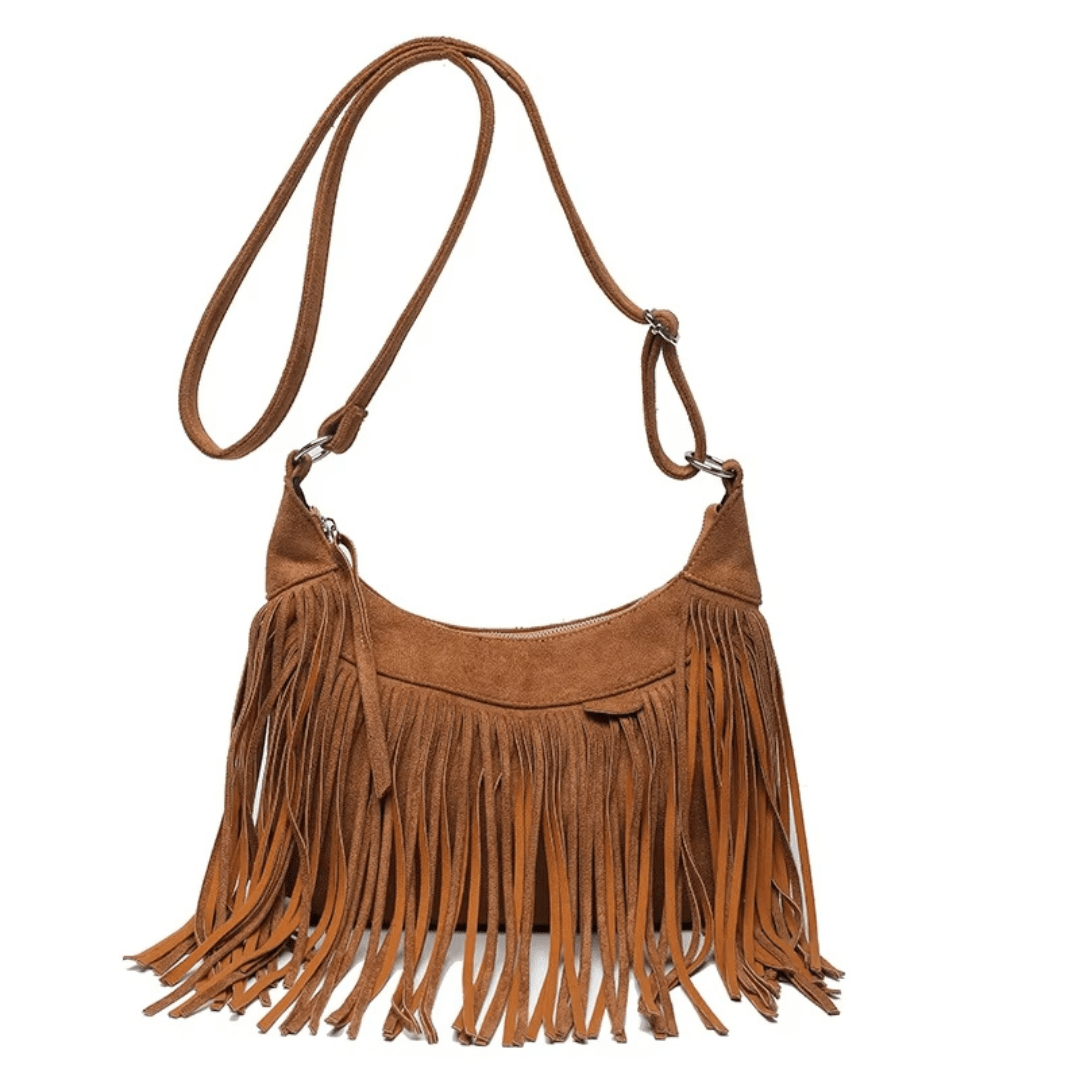 Brown Suede Crossbody Bag