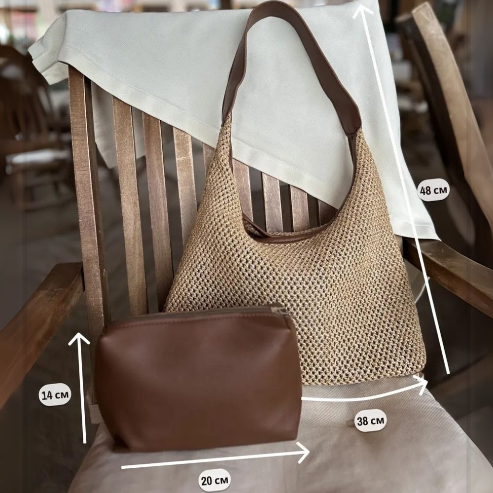 Straw Shoulder Crossbody Bag