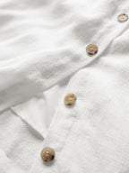 Charming Linen Mini Dress in Soft Plain Design