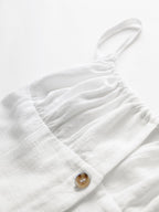 Charming Linen Mini Dress in Soft Plain Design