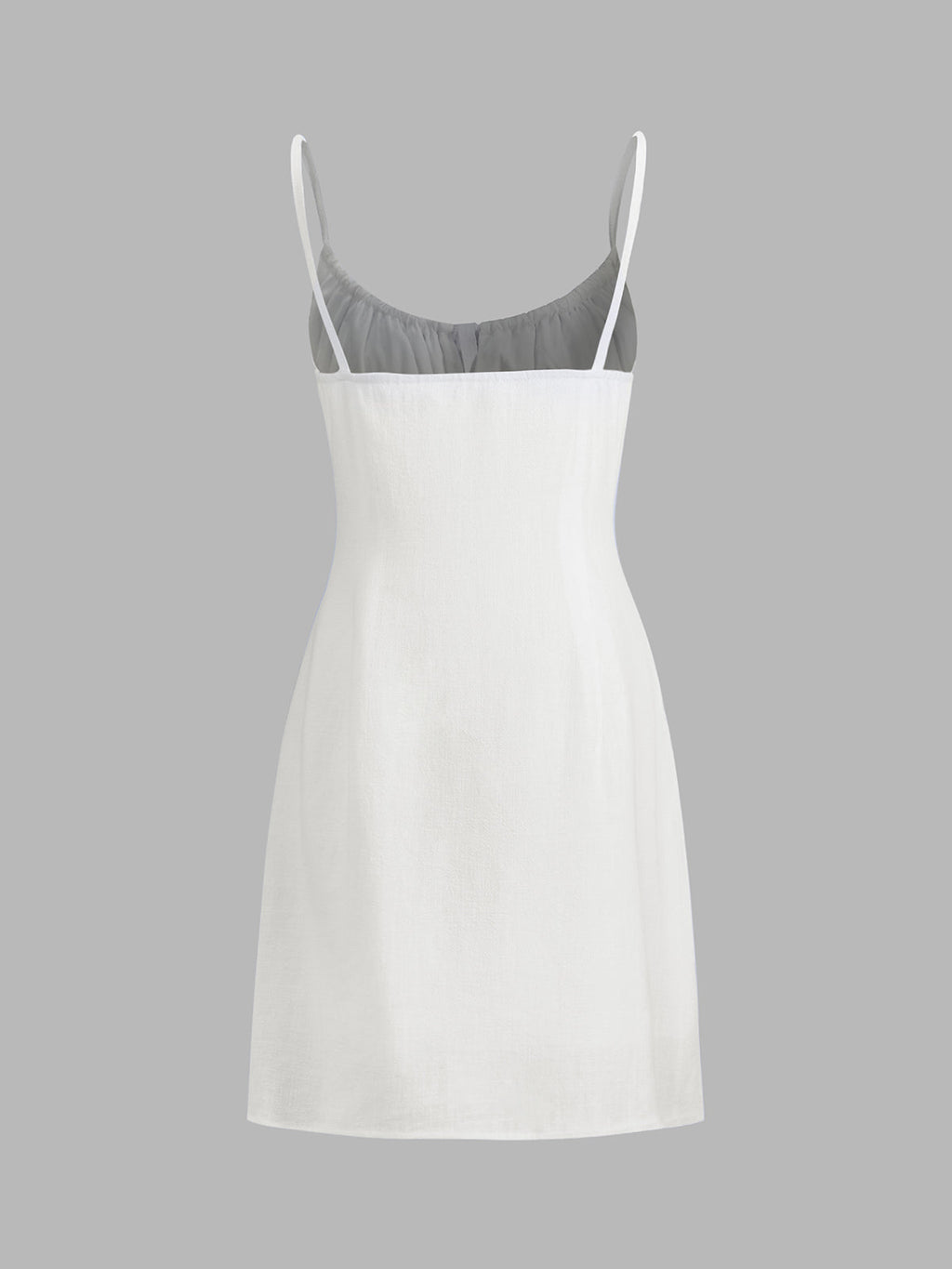 Charming Linen Mini Dress in Soft Plain Design
