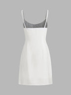 Charming Linen Mini Dress in Soft Plain Design