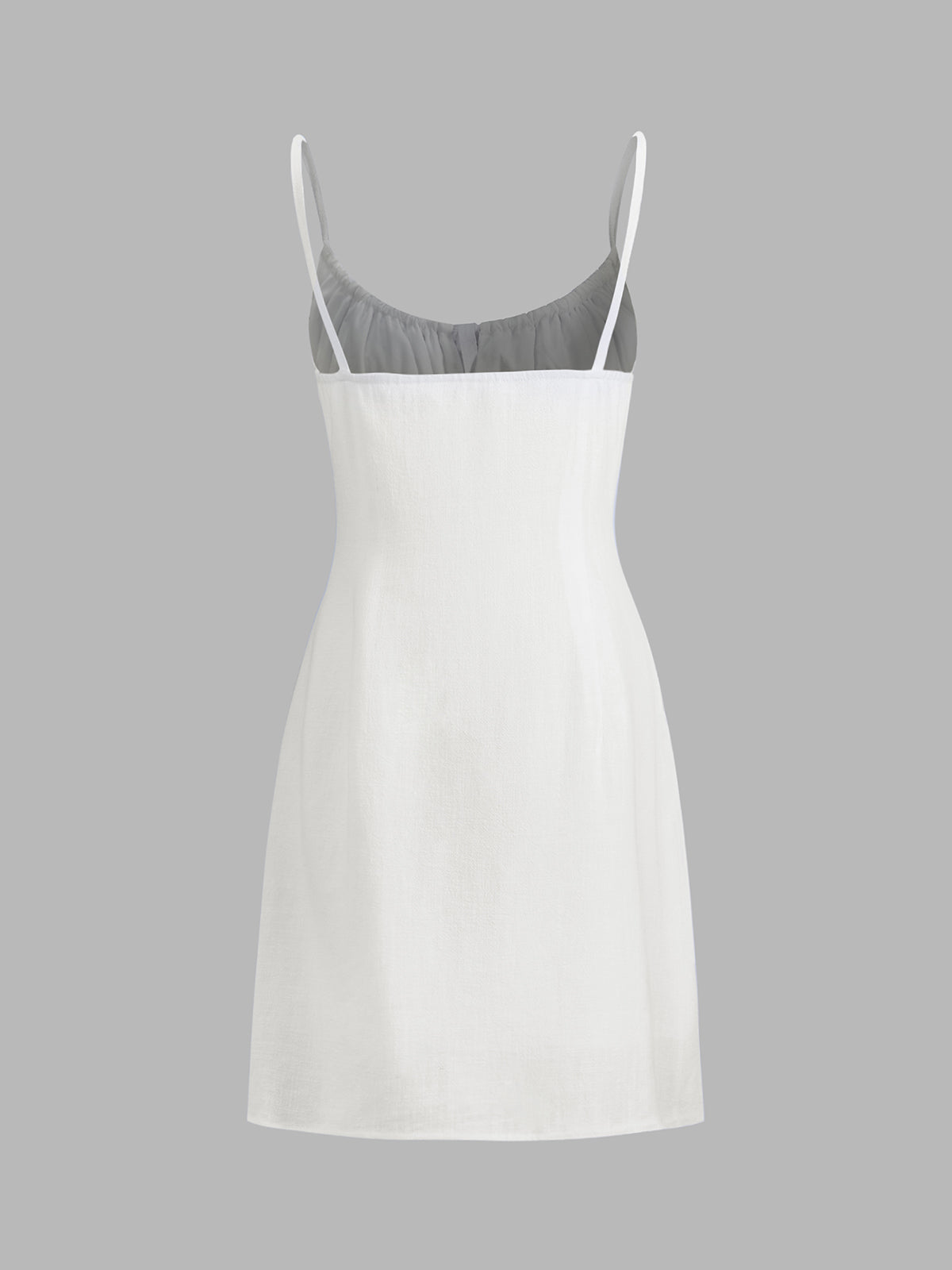 Charming Linen Mini Dress in Soft Plain Design