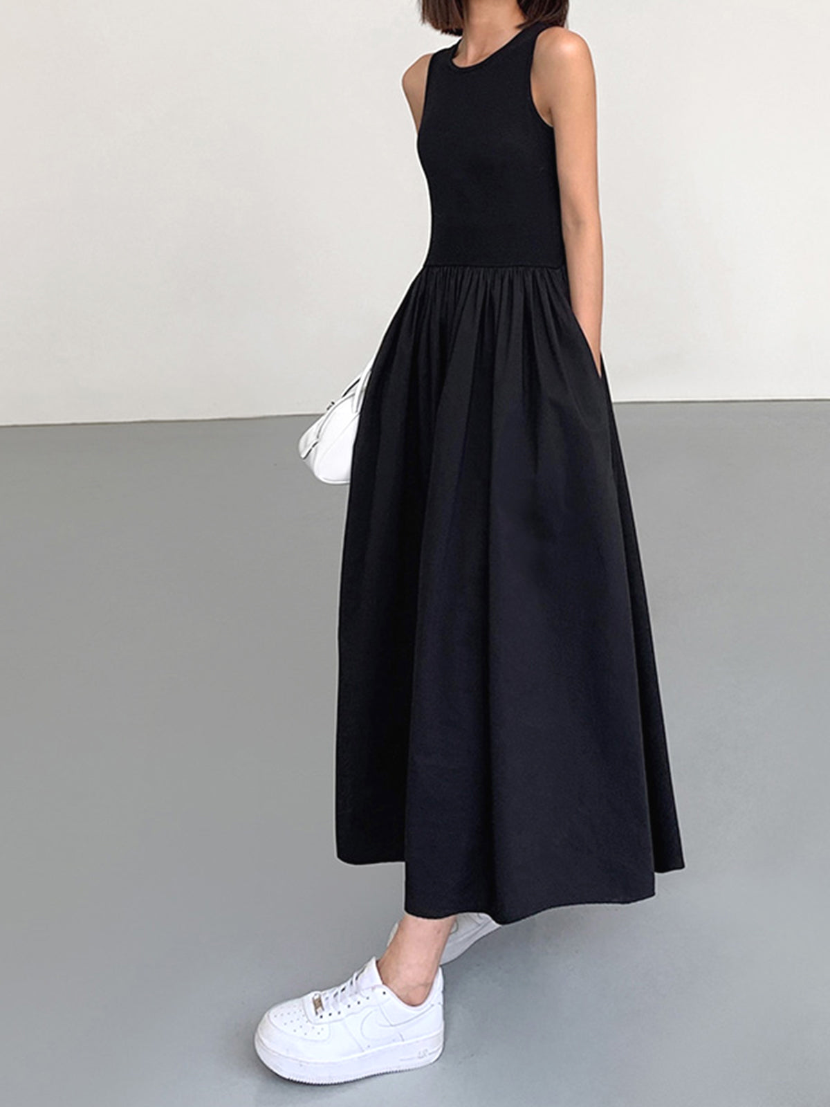 Casual Crew Neck Long Sleeve Dress