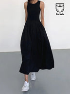 Casual Crew Neck Long Sleeve Dress