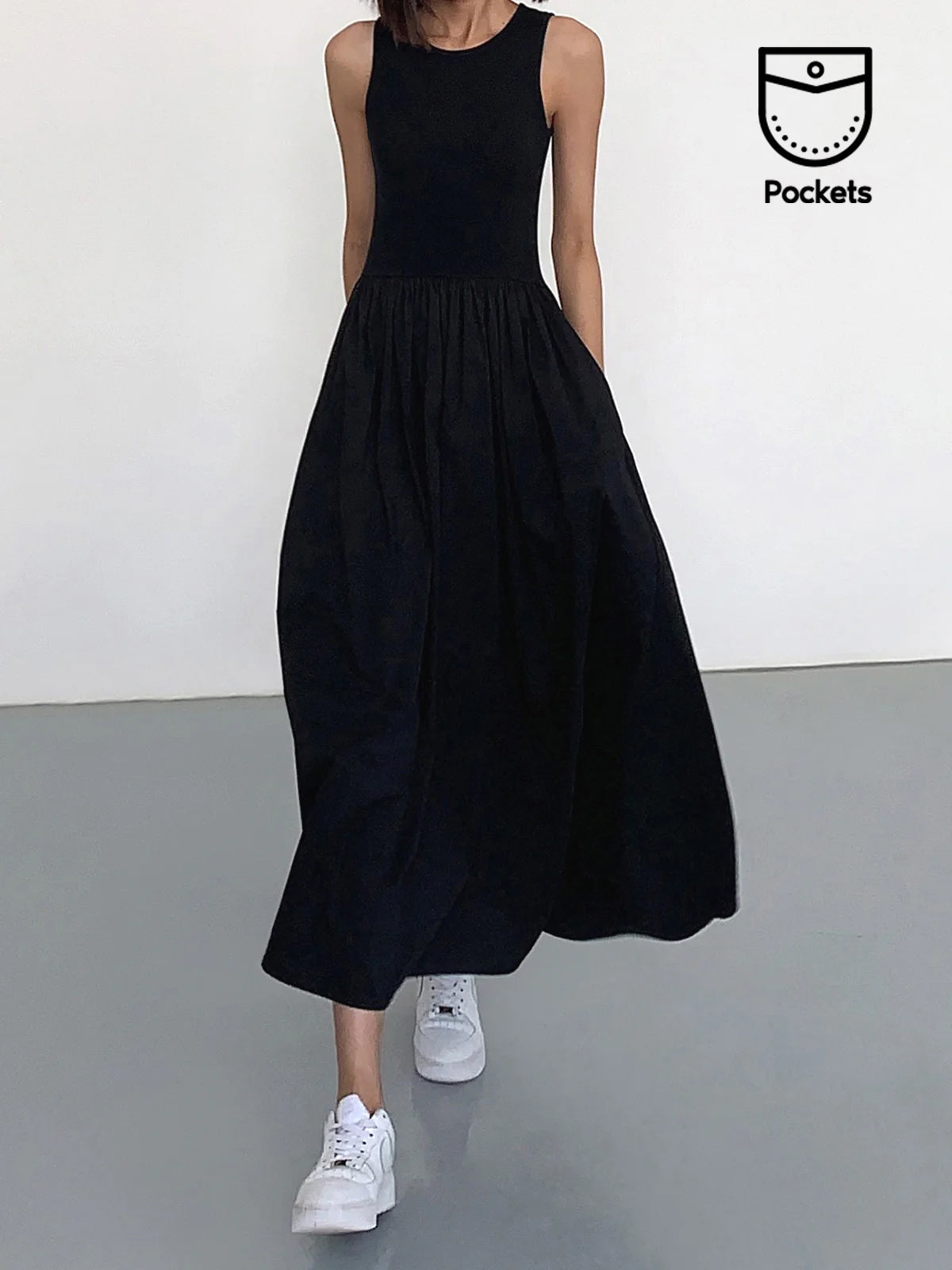 Casual Crew Neck Long Sleeve Dress