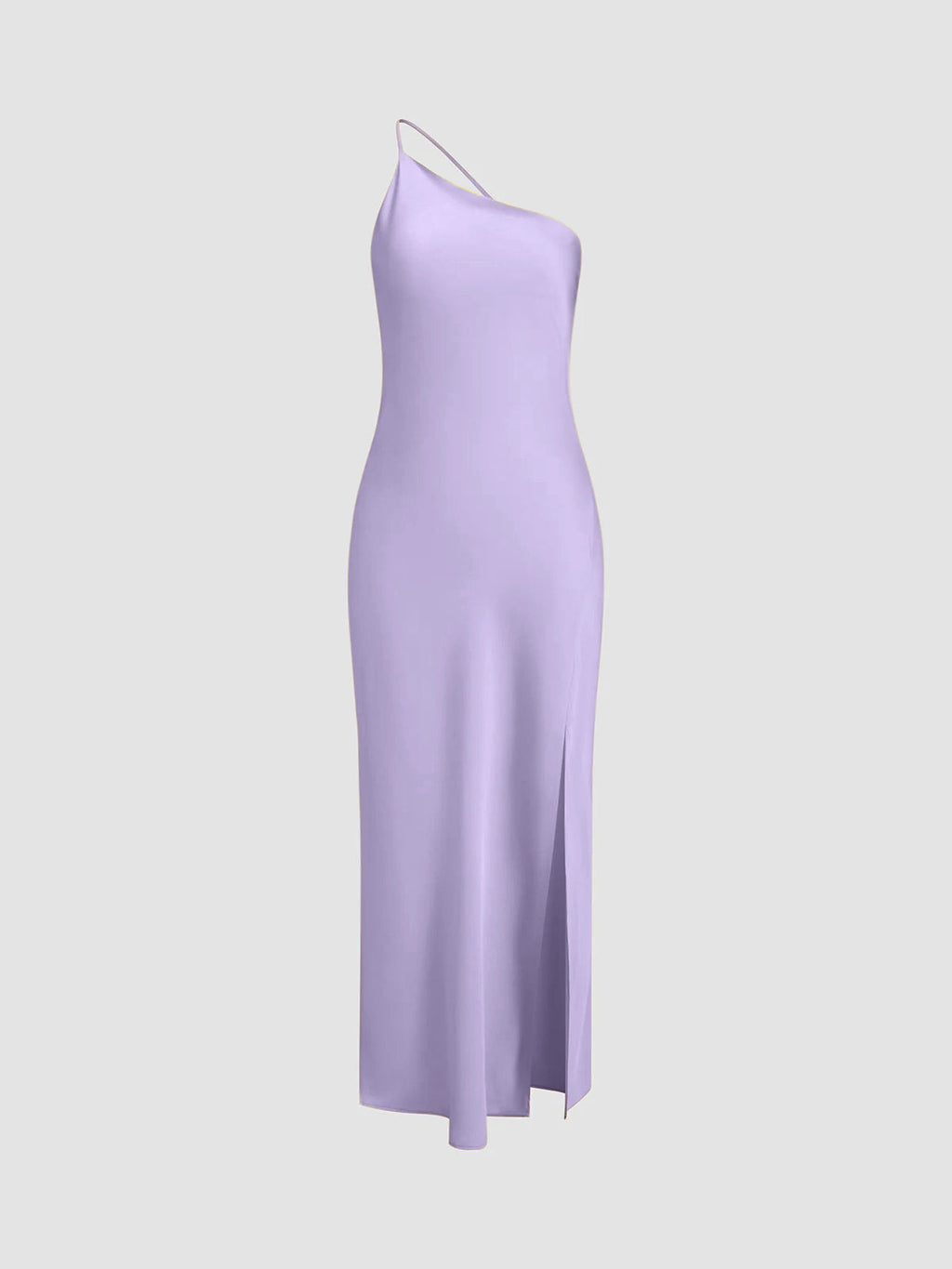 Moonlight Satin Long Dress with Open Back Slit