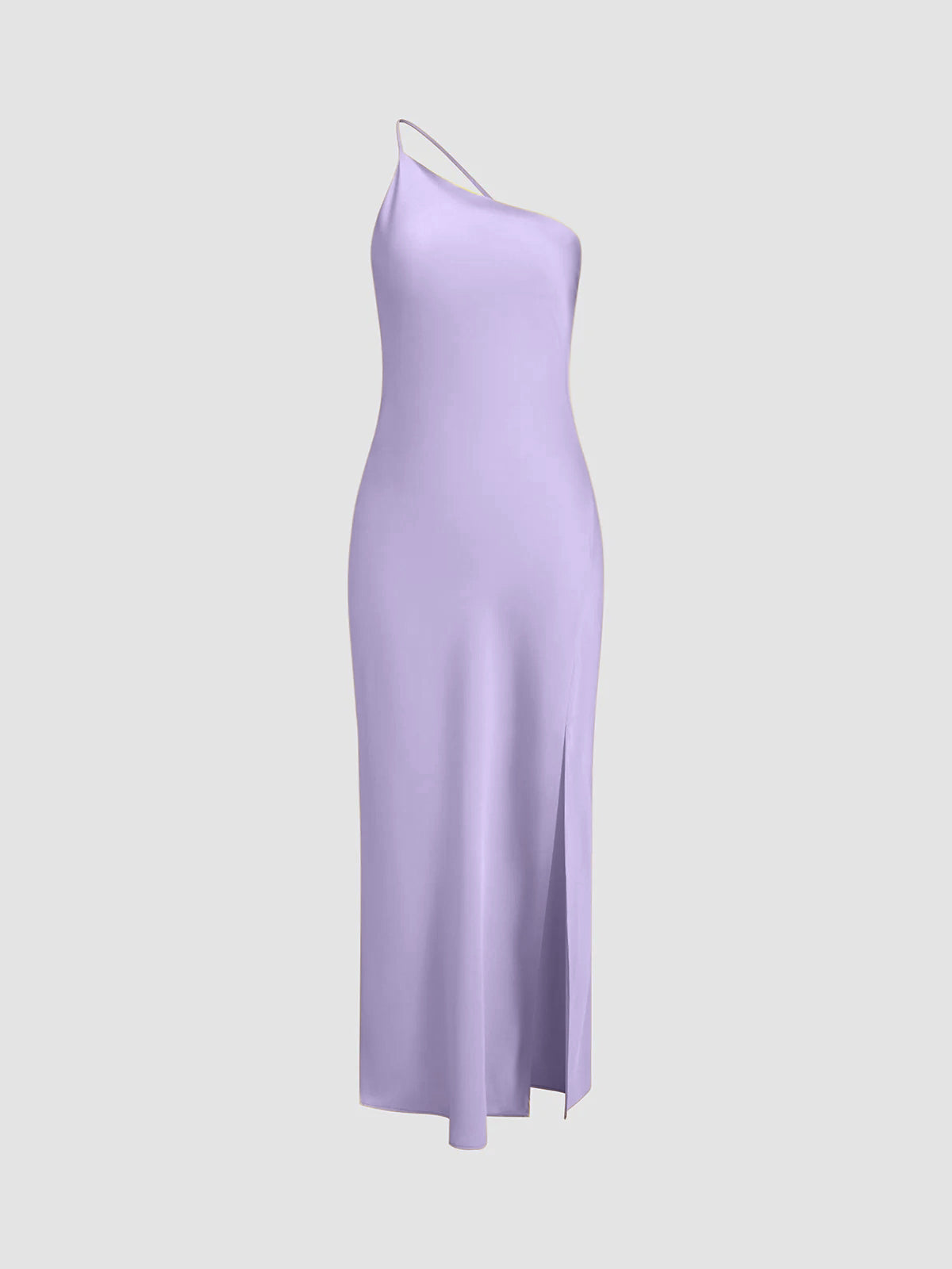 Moonlight Satin Long Dress with Open Back Slit