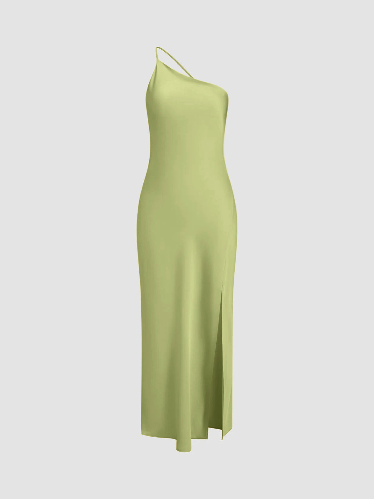 Moonlight Satin Long Dress with Open Back Slit
