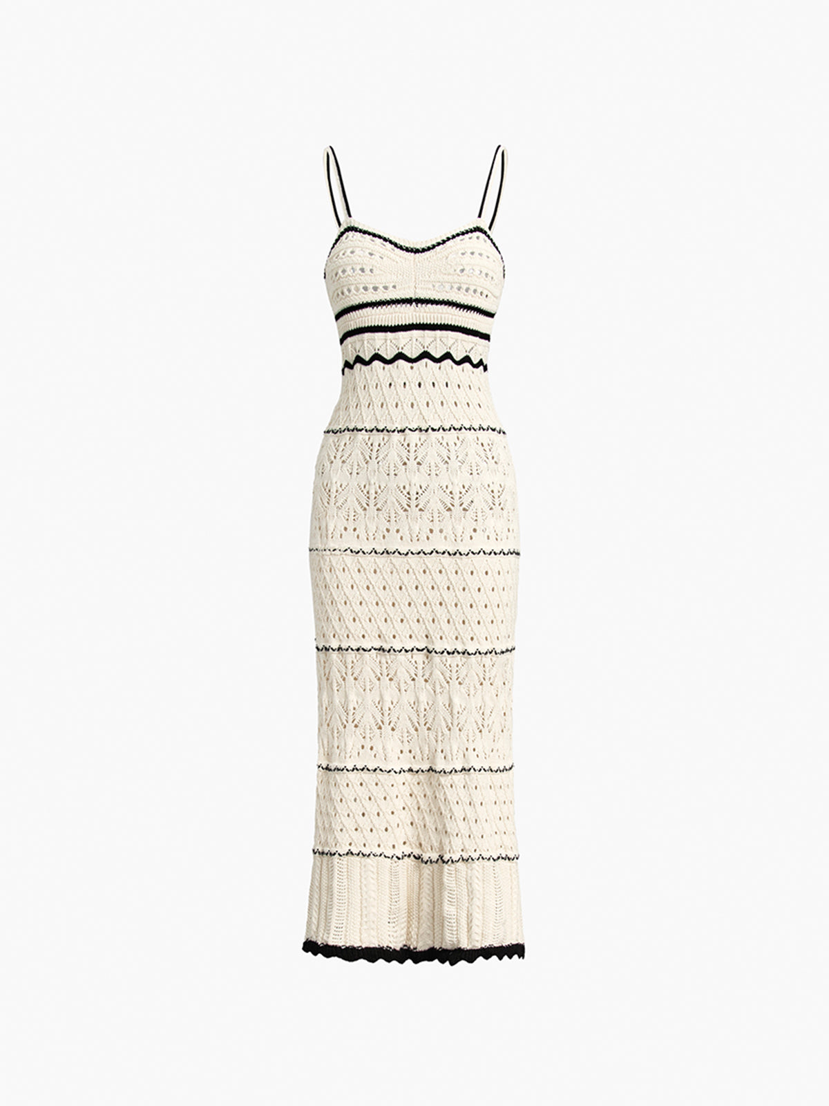 Paros Crochet Eyelet Sheer Midi Dress