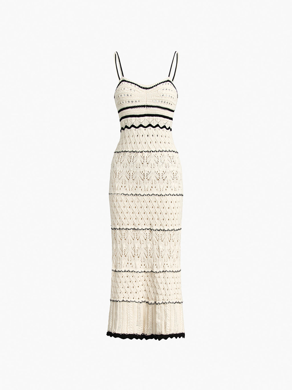 Paros Crochet Eyelet Semi-Sheer Midi Dress