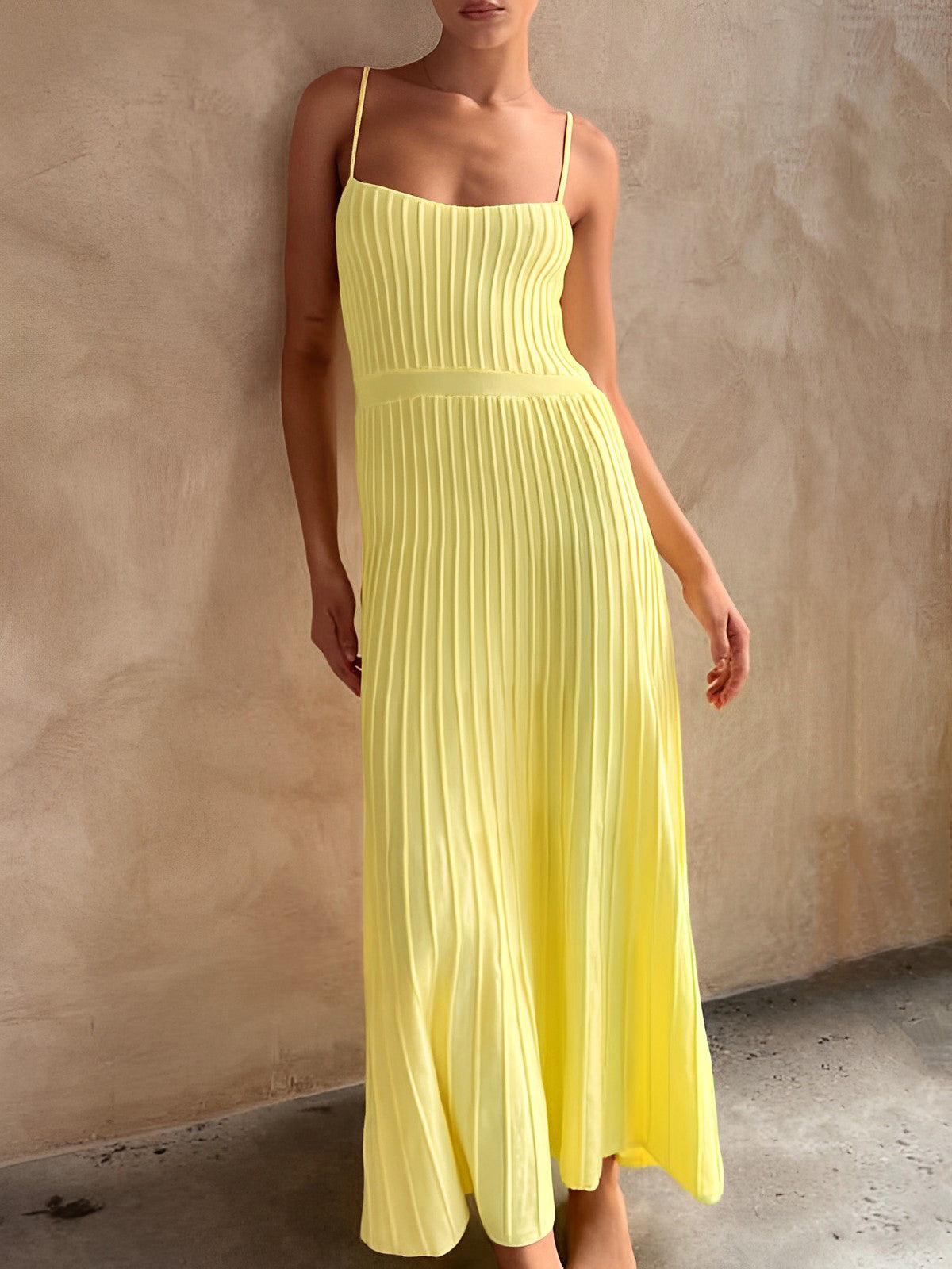 Ribbed Midi Dress for Casual Outings