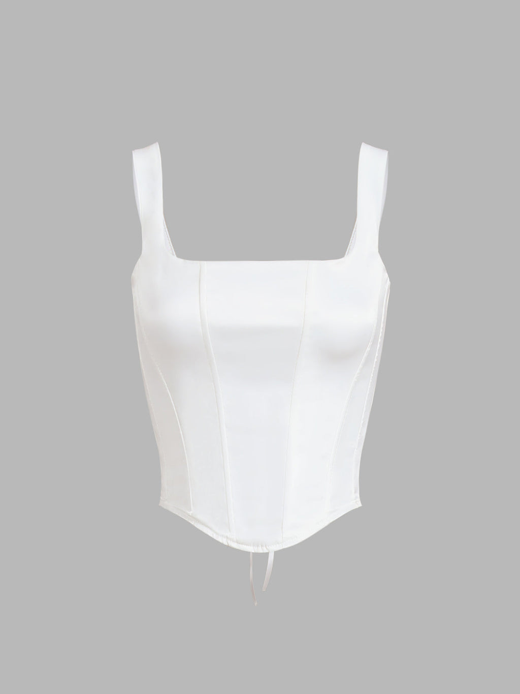 Ivory Glow Lace-Up Cropped Corset Top