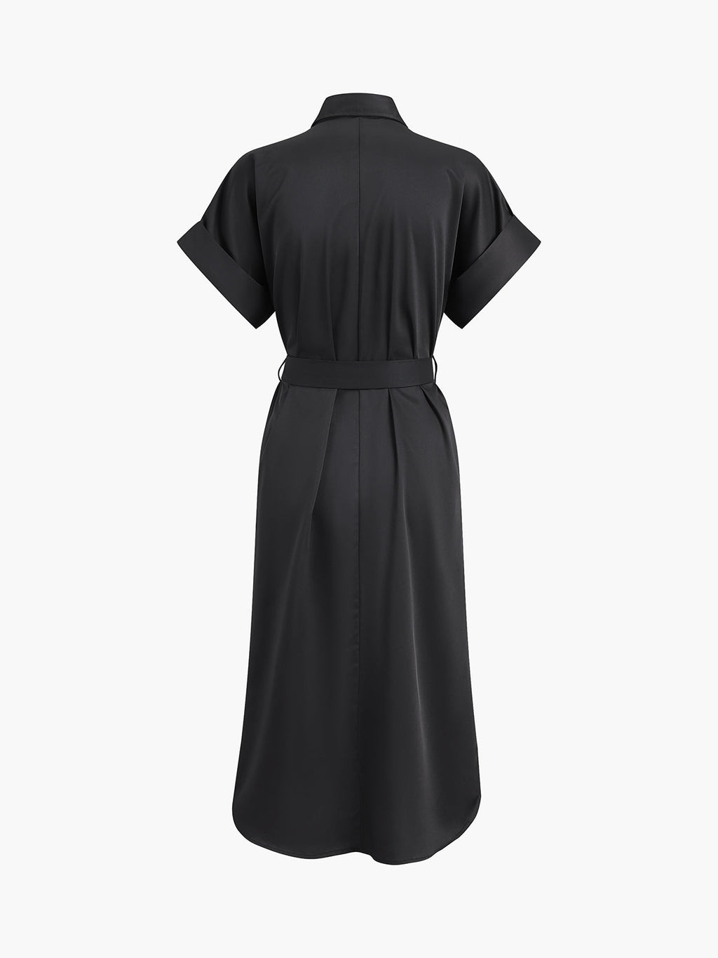 Polo-Inspired Tie-Waist Midi Dress with Pockets