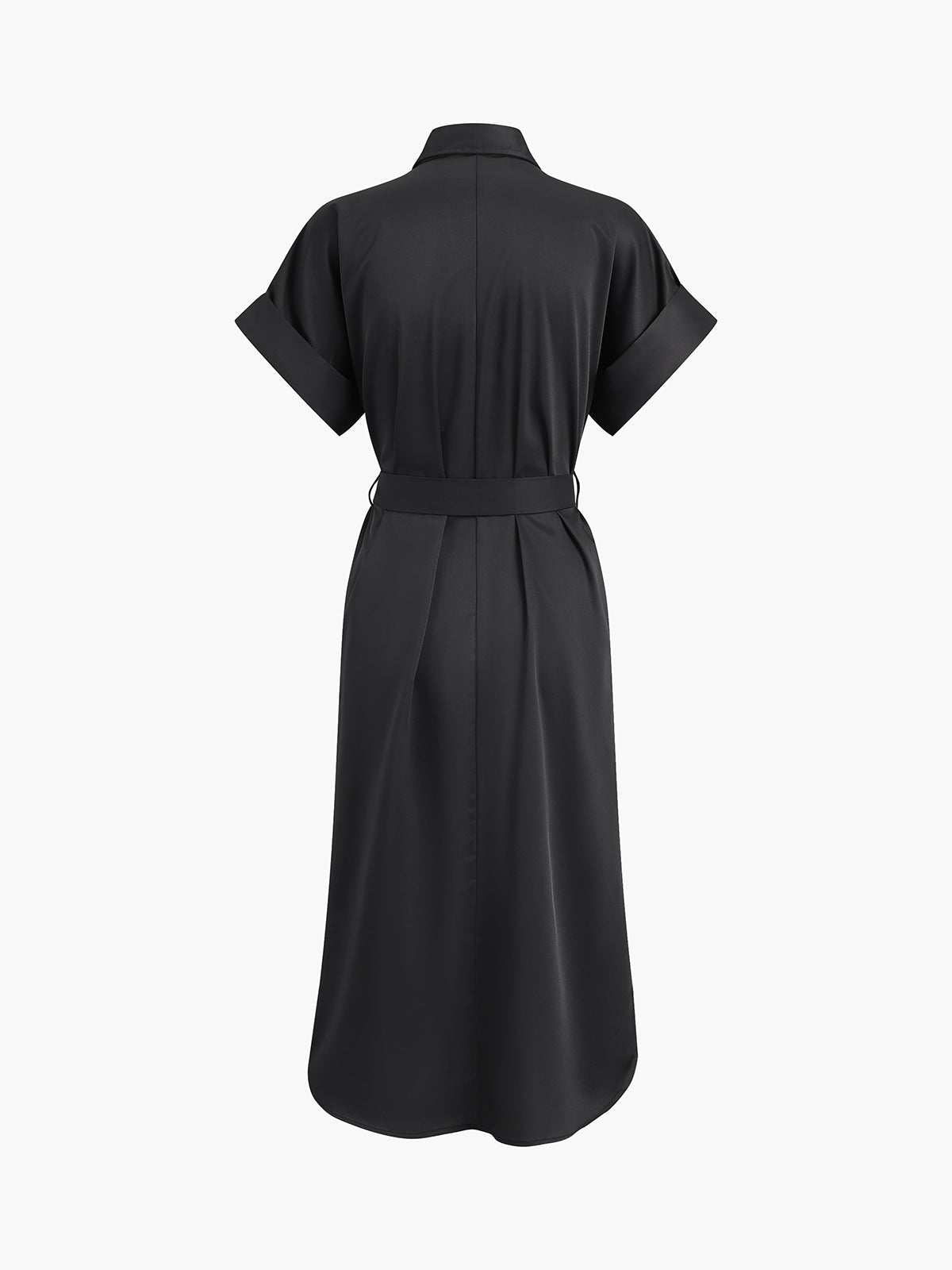 Polo-Inspired Tie-Waist Midi Dress with Pockets