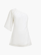 Aegean Cotton Linen One-Sleeve Short Dress