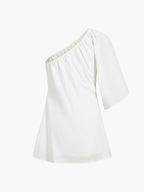 Aegean Cotton Linen Dress with Single Sleeve