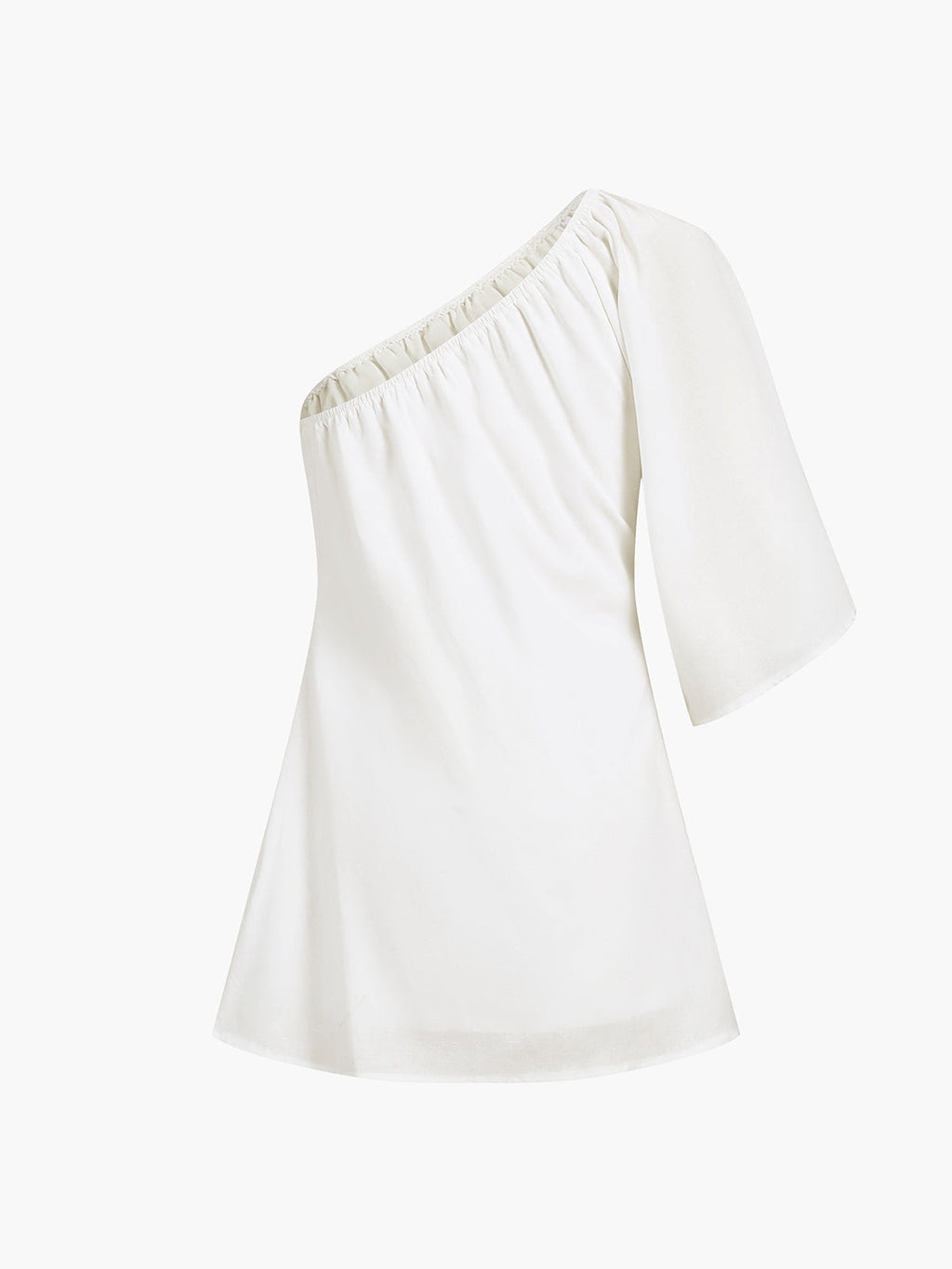 Aegean Cotton Linen One-Sleeve Short Dress
