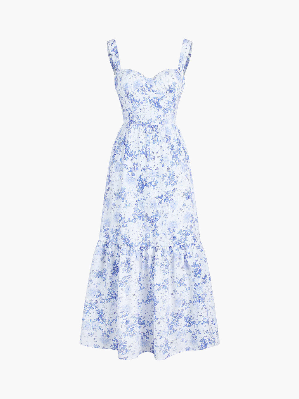 Forget Me Not Floral Zippered Pocket Long Dress