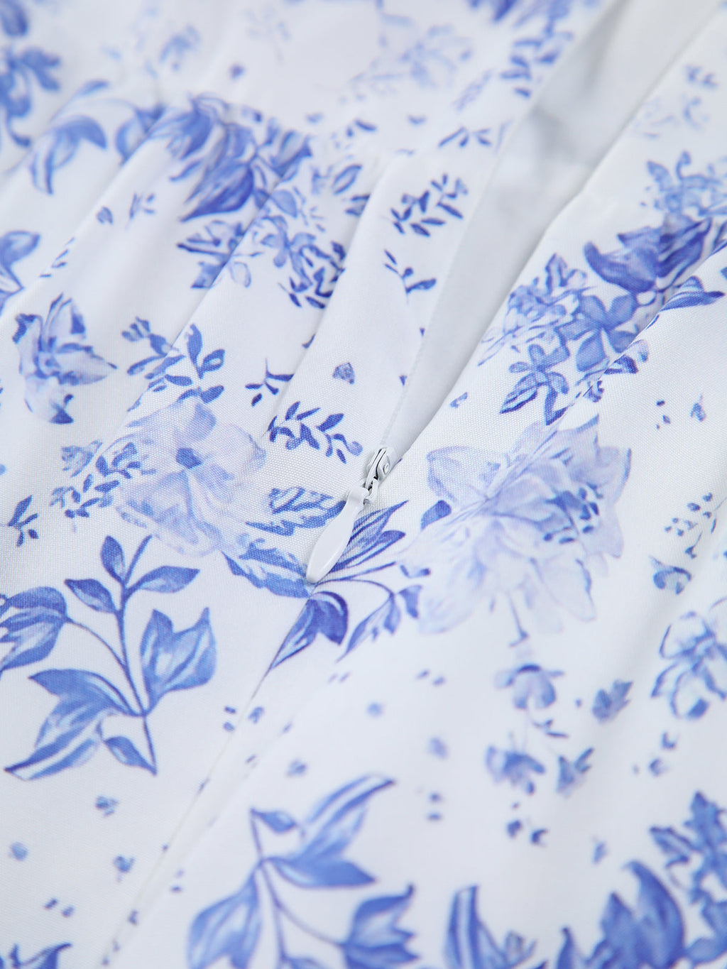 Forget Me Not Floral Zippered Pocket Long Dress