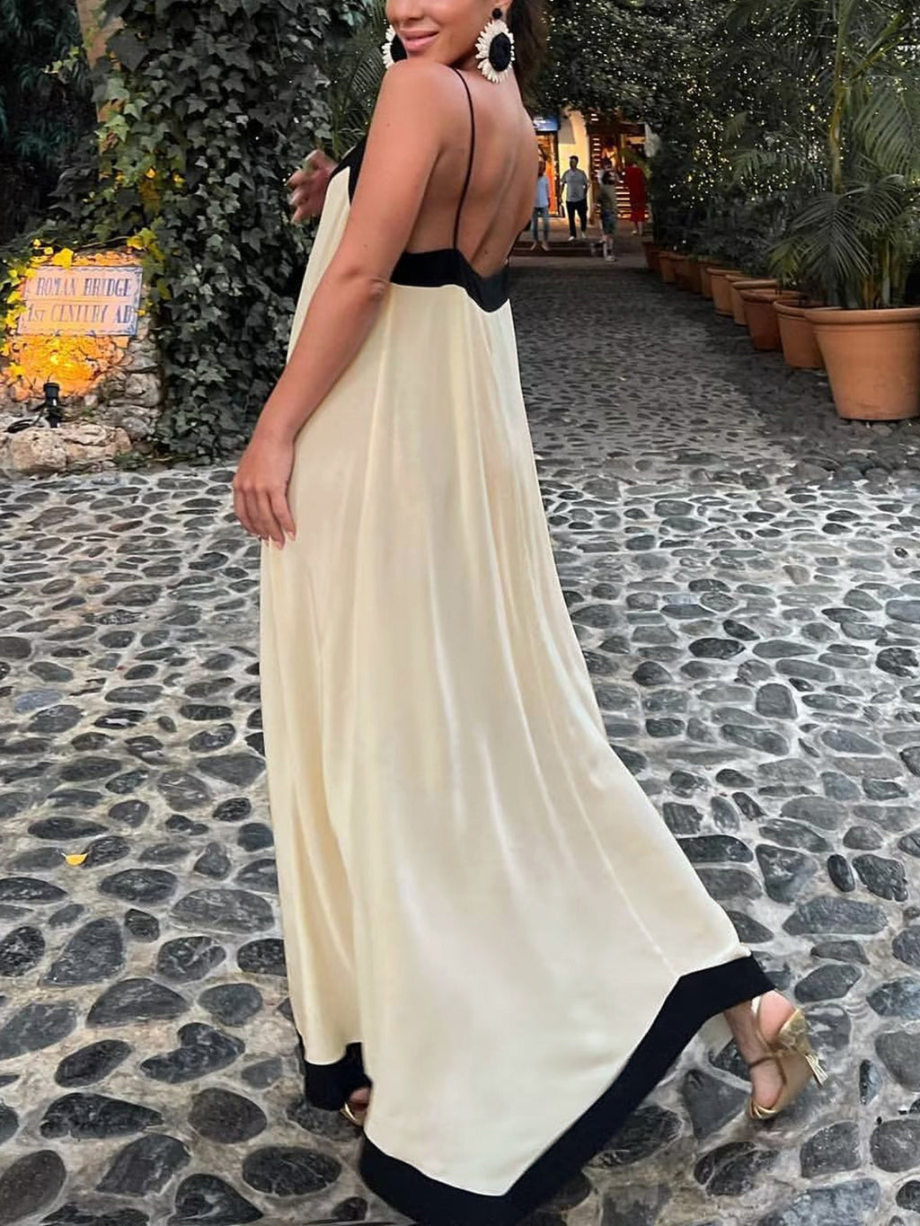 Sicily-Inspired Vintage Aesthetics Long Slip Dress