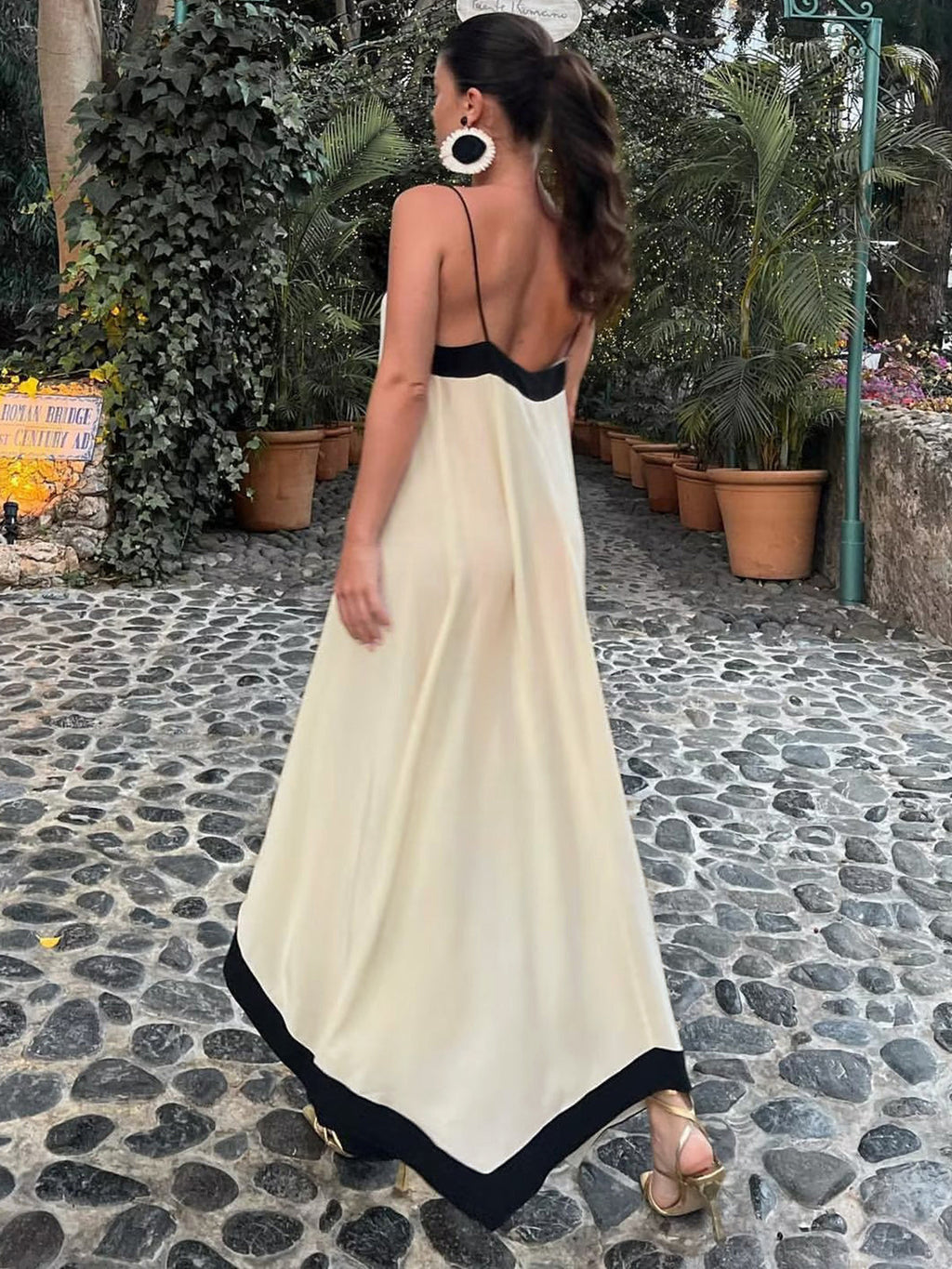 Sicily-Inspired Vintage Long Slip Dress