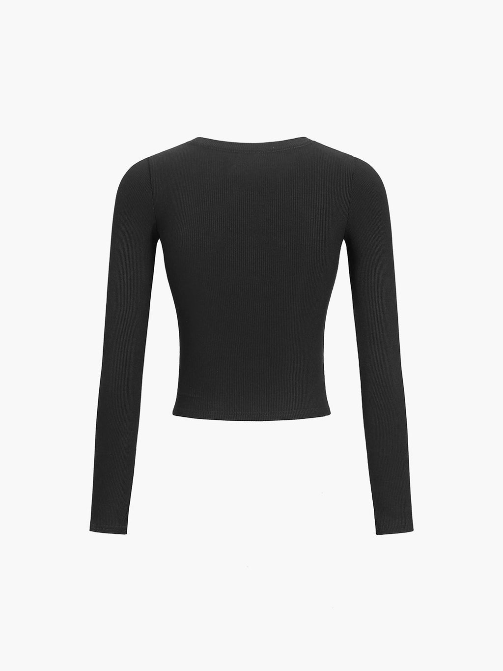 Button-Up Cropped Shirt with Long Sleeves