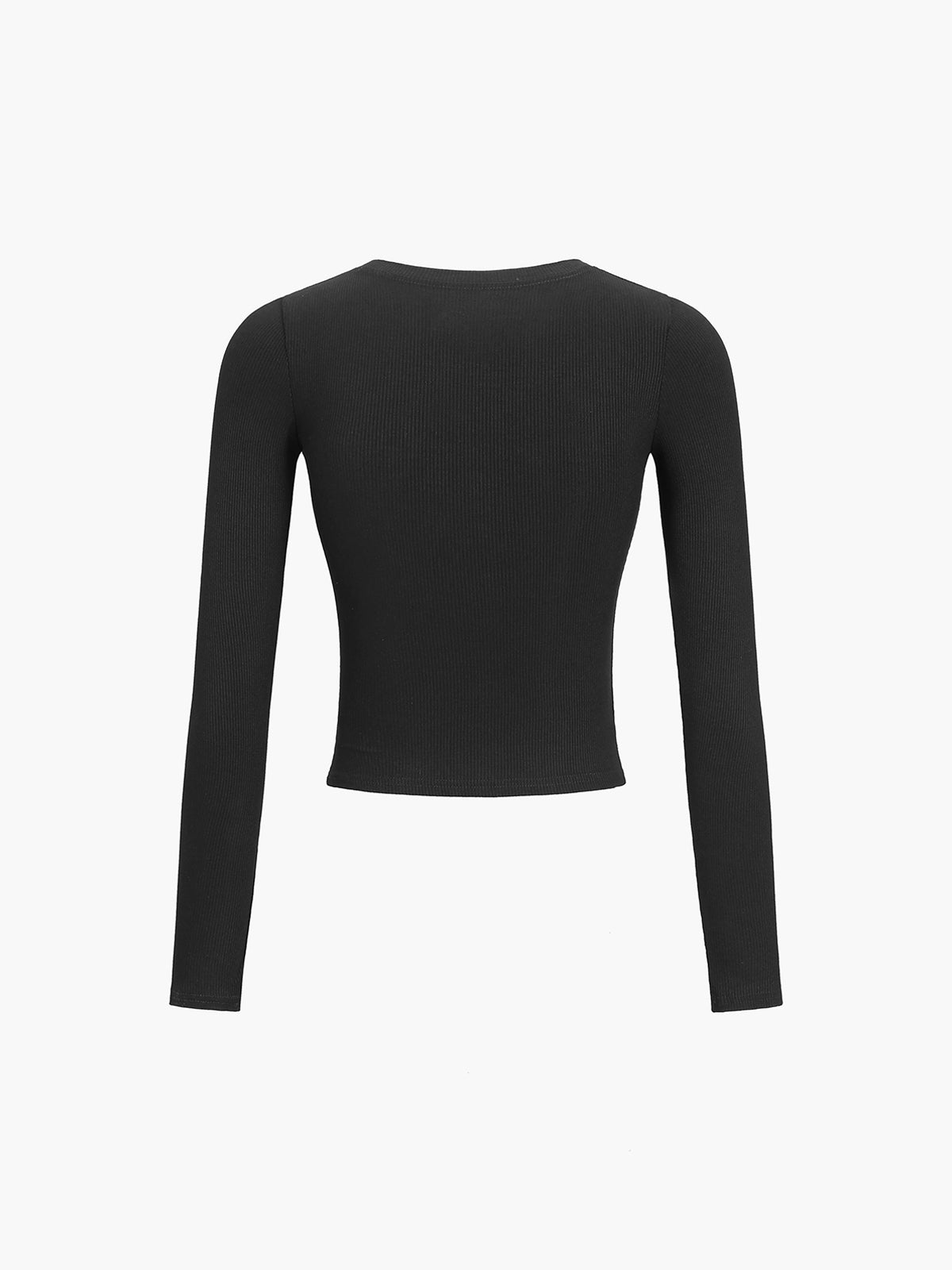 Button-Up Cropped Shirt with Long Sleeves