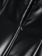 Chic Faux Leather Midi Dress with Bodycon Fit
