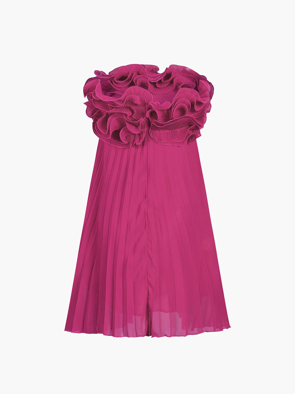 Mesh Rosette Pleated Short Tube Dress