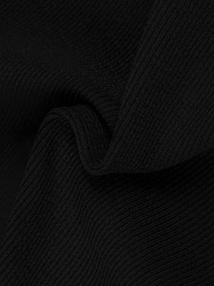 Square Neck Long Sleeve Knit Top with Trim