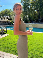 Ribbed Knit Sleeveless Long Dress