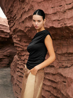 Unique One-Shoulder Top with Elegant Side Knot
