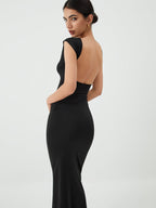 Sleeveless Backless Midi Dress in Solid Color