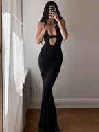 Sleeveless Long Dress with Cutout Detail